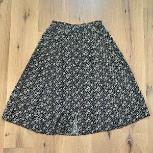 🍁Black & Tan Floral Midi Skirt 🍁